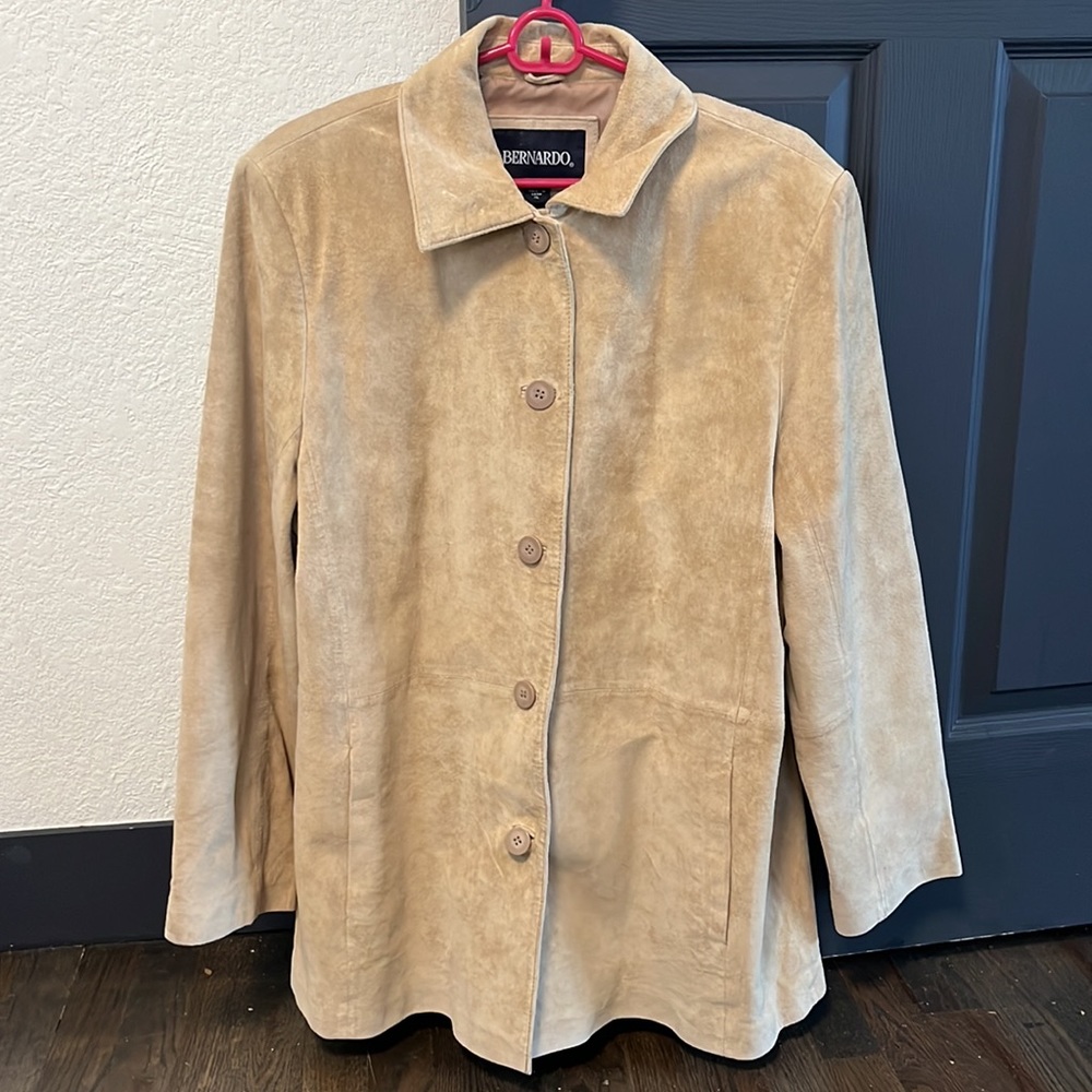 Bernardo Genuine Leather Coat Tan XL